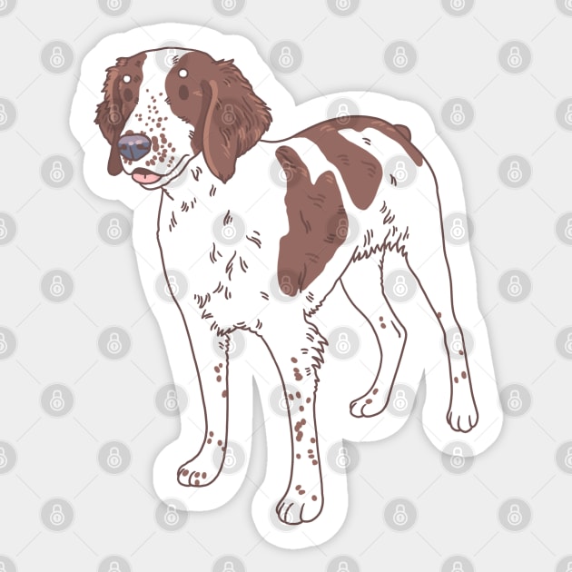 Liver Brittany Spaniel Sticker by Csieben